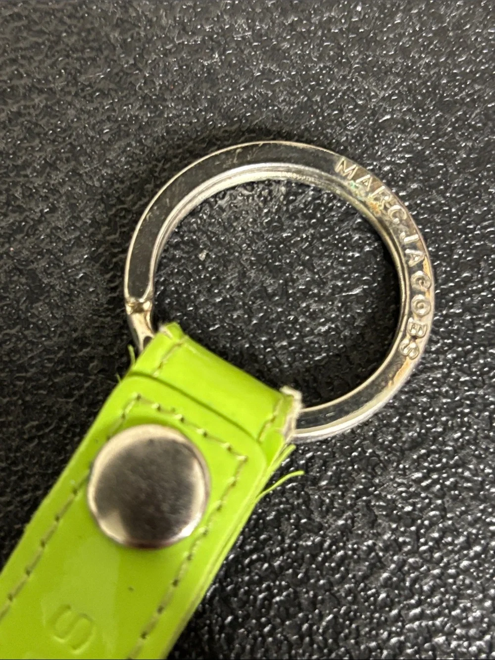 Marc Jacobs Lime Green Leather Key Ring